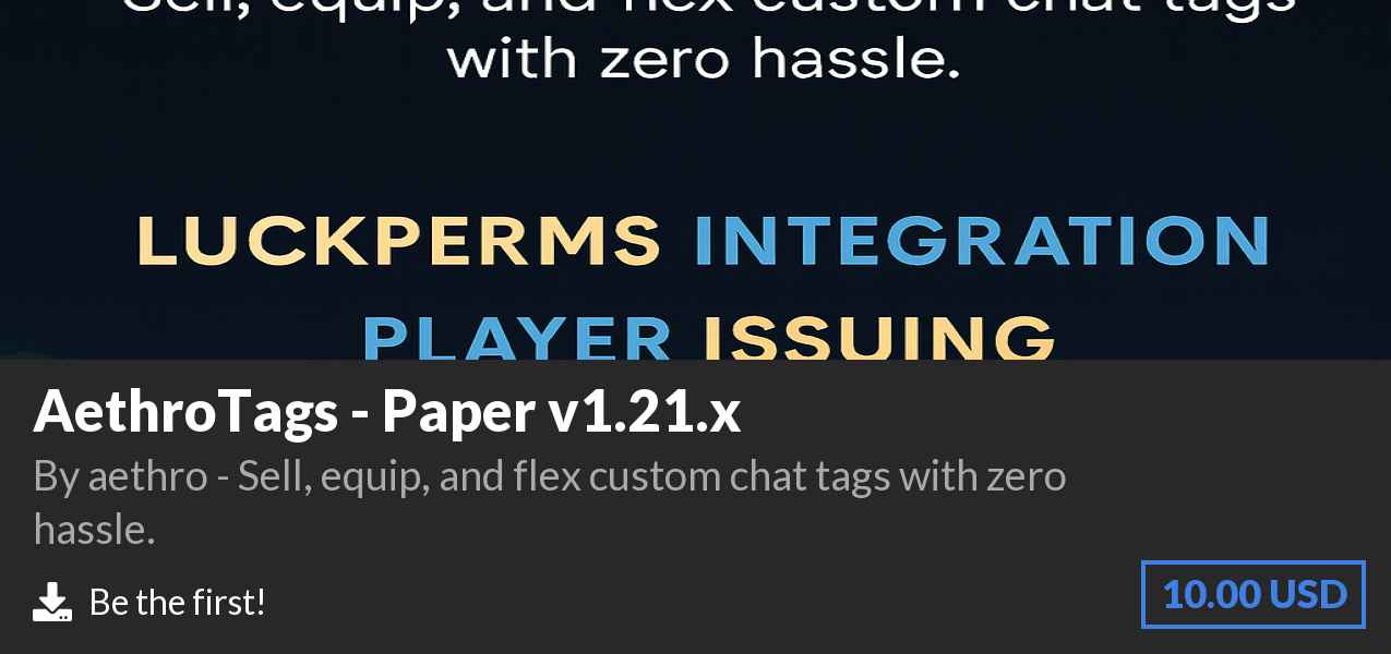 Download AethroTags - Paper v1.21.x on Polymart