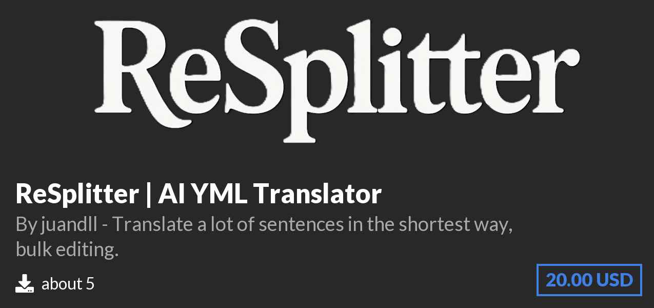 Download ReSplitter | AI YML Translator on Polymart