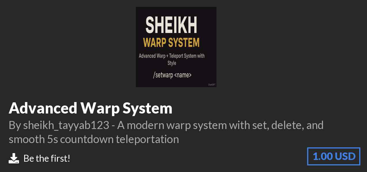 Download Advanced Warp System on Polymart