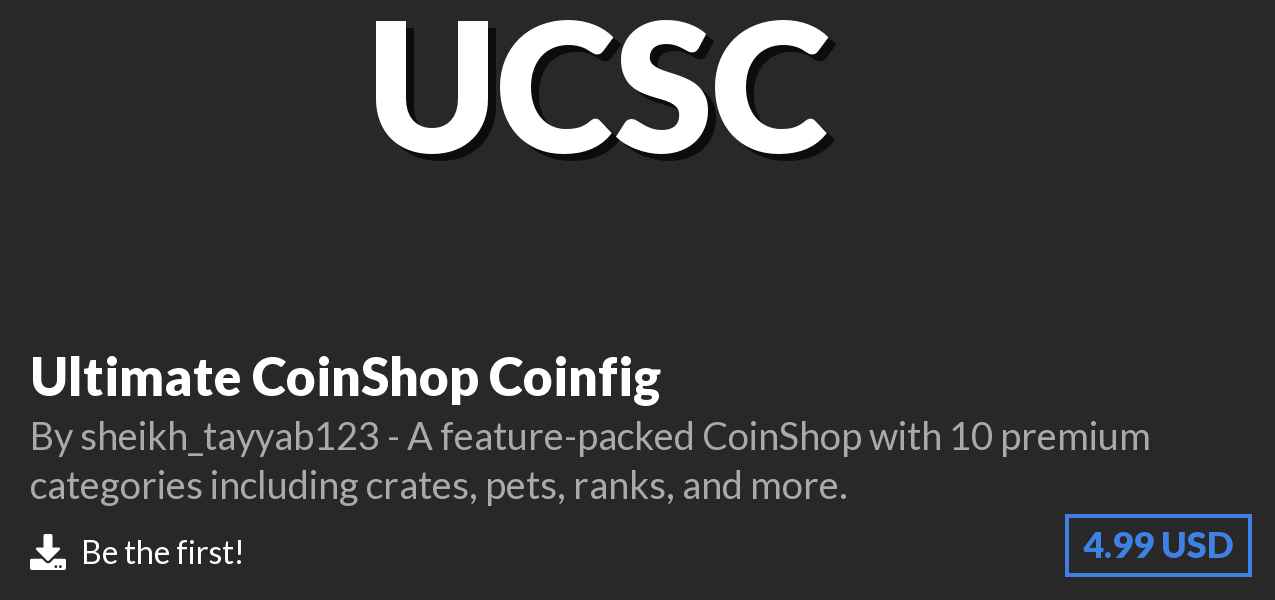 Download Ultimate CoinShop Coinfig on Polymart
