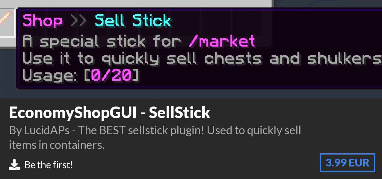 Download EconomyShopGUI - SellStick on Polymart