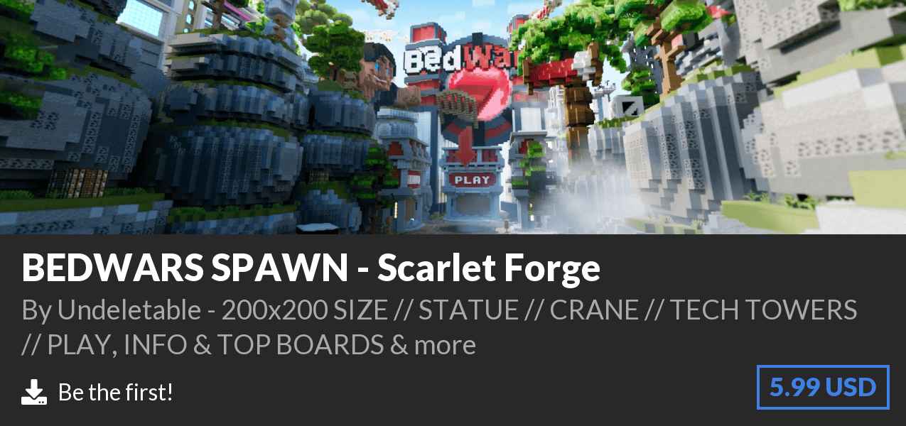 Download BEDWARS SPAWN - Scarlet Forge on Polymart
