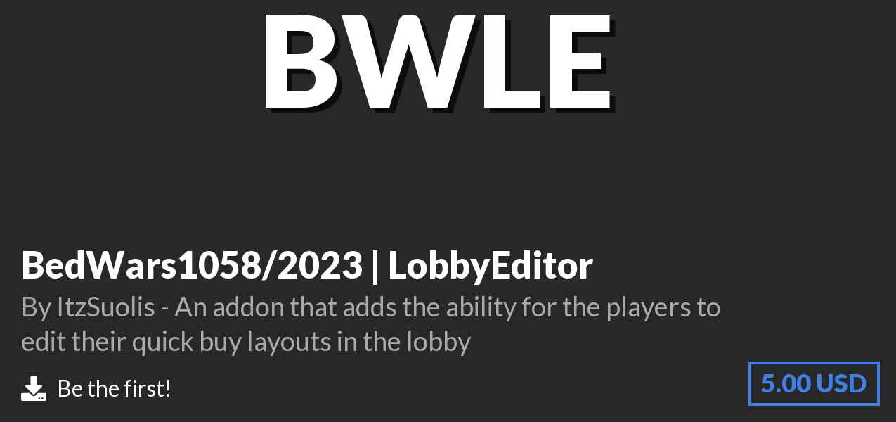 Download BedWars1058/2023 | LobbyEditor on Polymart