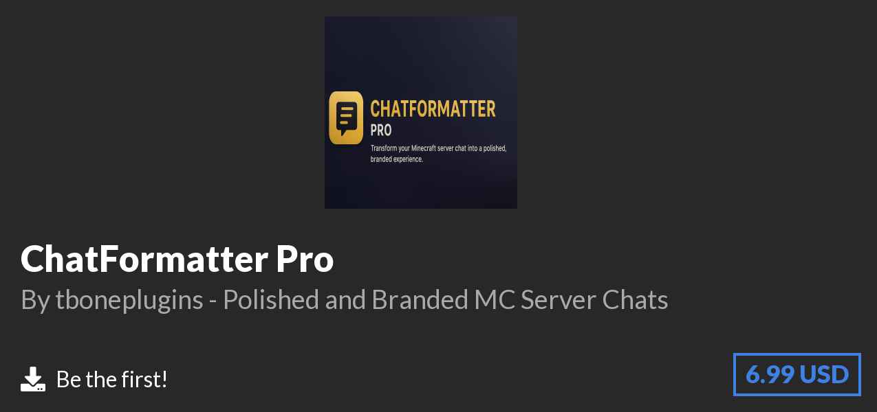 Download ChatFormatter Pro on Polymart
