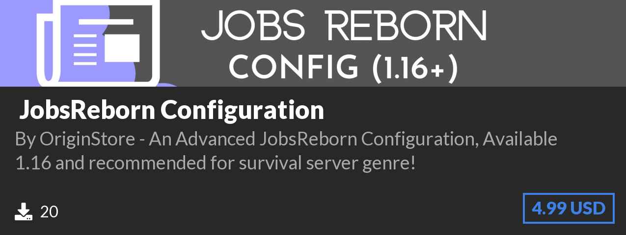 Download ⛏️ JobsReborn Configuration on Polymart.org