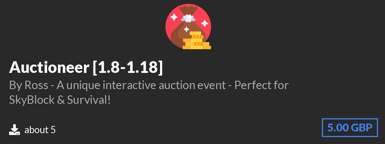 Download Auctioneer [1.8-1.18] on Polymart.org