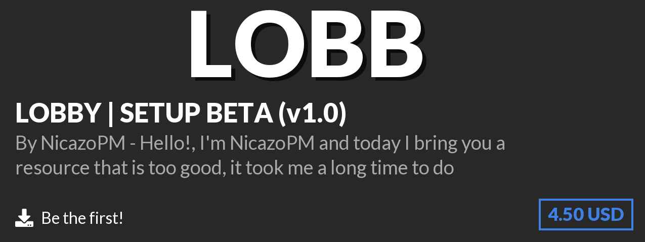 Download LOBBY | SETUP BETA (v1.0) on Polymart.org