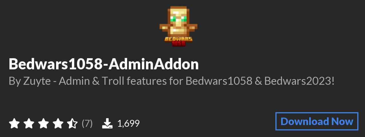 Download Bedwars1058-AdminAddon on Polymart.org