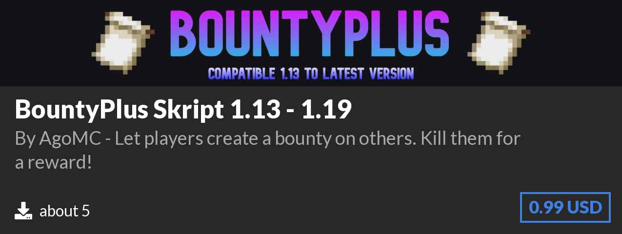 Download BountyPlus Skript 1.13 - 1.19 on Polymart.org