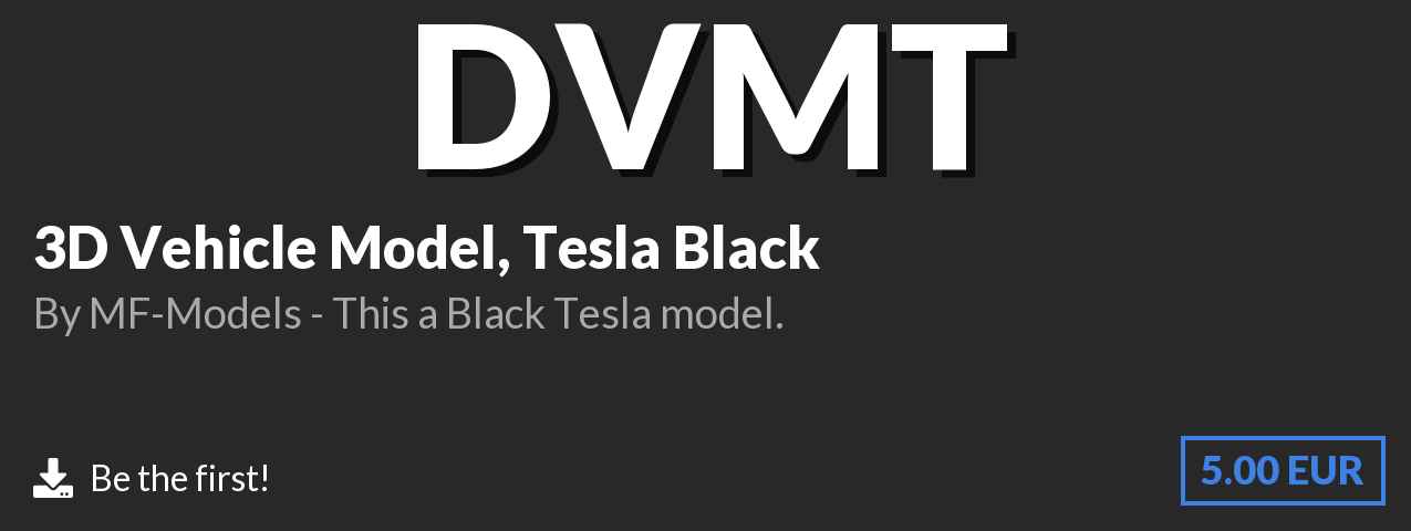 Download 3D Vehicle Model, Tesla Black on Polymart.org