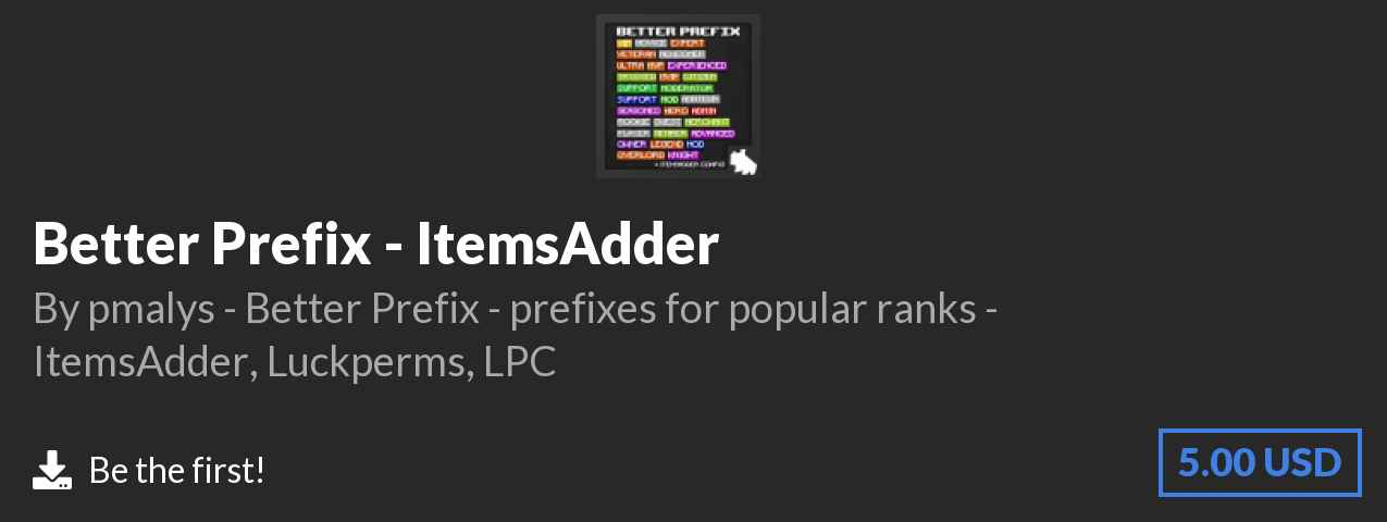 Download Better Prefix - ItemsAdder on Polymart.org