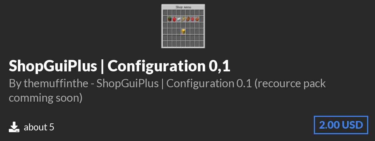 Download ShopGuiPlus | Configuration 0,1 on Polymart.org