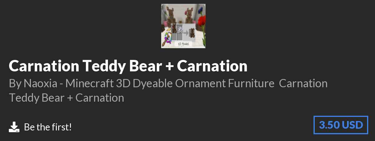 Download Carnation Teddy Bear + Carnation on Polymart.org