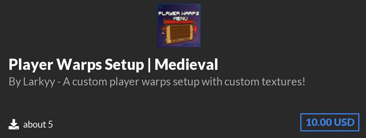 Download Player Warps Setup | Medieval on Polymart.org