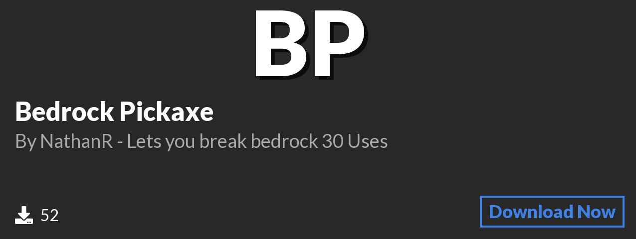 Download Bedrock Pickaxe on Polymart.org