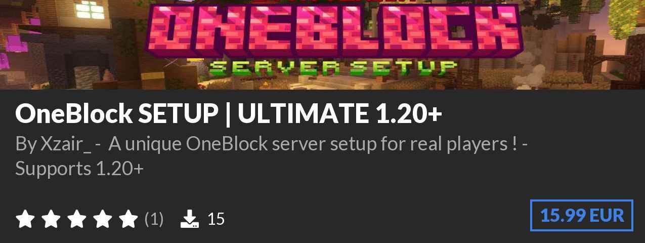 Download OneBlock SETUP | ULTIMATE 1.20+ on Polymart.org