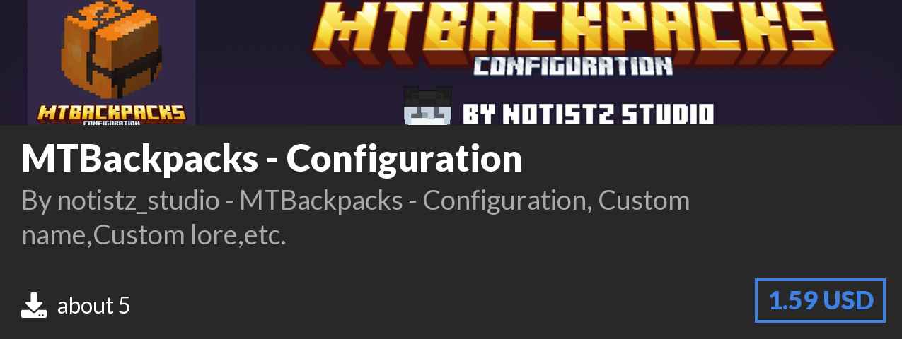 Download MTBackpacks - Configuration on Polymart.org