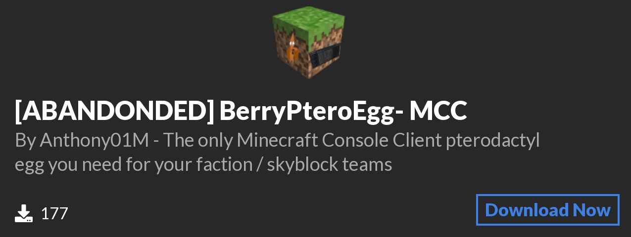 Download [ABANDONDED] BerryPteroEgg- MCC on Polymart.org