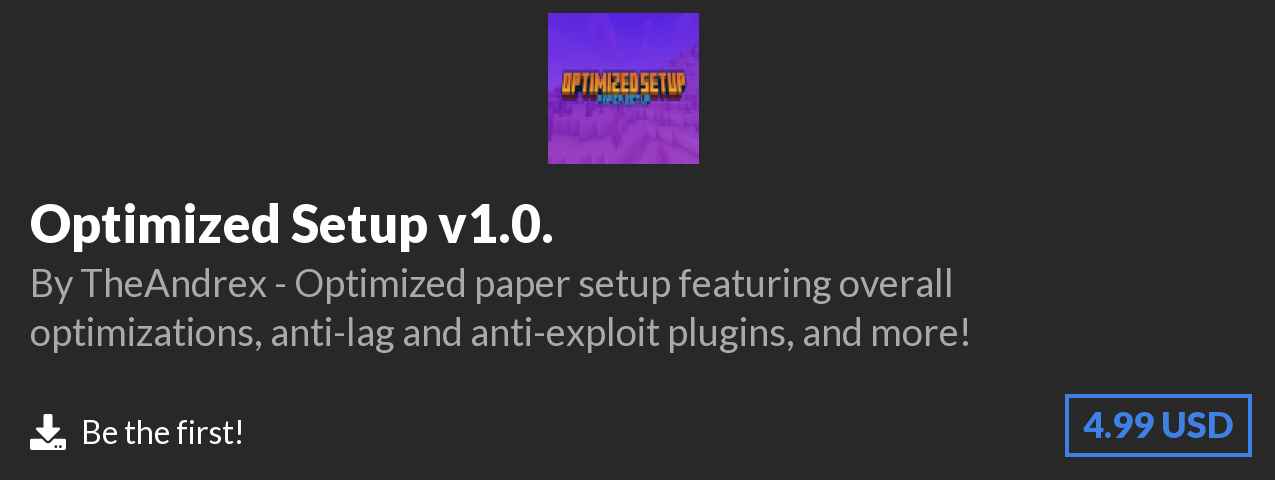 Download Optimized Setup v1.0. on Polymart.org