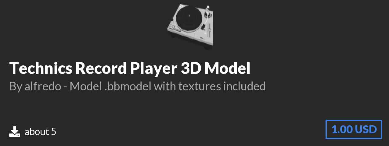 Download Technics Record Player 3D Model on Polymart.org