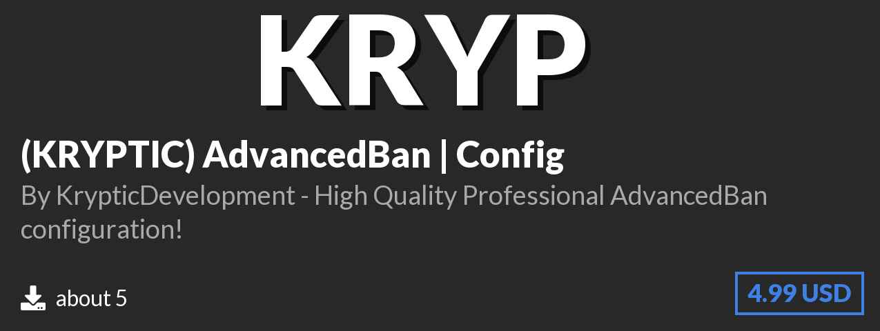 Download (KRYPTIC) AdvancedBan | Config on Polymart.org