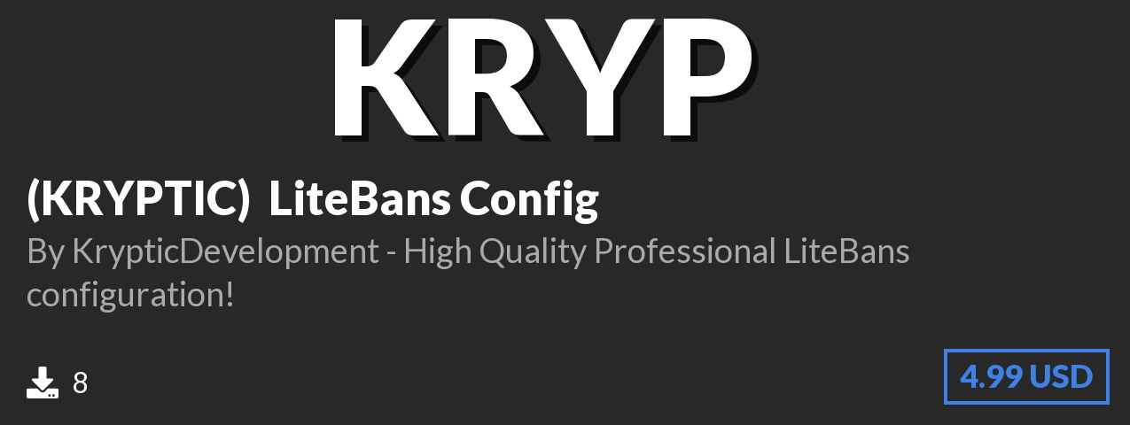 Download (KRYPTIC) ⚔ LiteBans Config on Polymart.org
