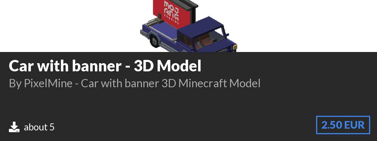 Download Car with banner - 3D Model on Polymart.org