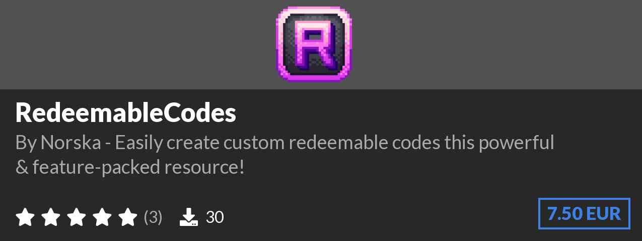Download RedeemableCodes on Polymart.org